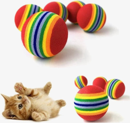 4 Pieces Cat Balls | Cat Toys | Cat Toys | Interactive Play | Kittens | 3.5 CM | Rainbow 4 Pieces V1189-WXFBOL-6-1