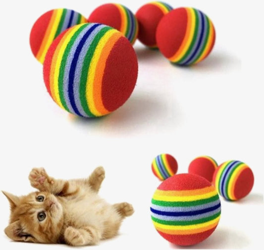 4 Pieces Cat Balls | Cat Toys | Cat Toys | Interactive Play | Kittens | 3.5 CM | Rainbow 4 Pieces V1189-WXFBOL-6-1