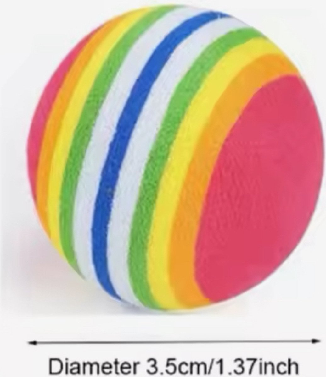 4 Pieces Cat Balls | Cat Toys | Cat Toys | Interactive Play | Kittens | 3.5 CM | Rainbow 4 Pieces V1189-WXFBOL-6-1