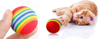 4 Pieces Cat Balls | Cat Toys | Cat Toys | Interactive Play | Kittens | 3.5 CM | Rainbow 4 Pieces V1189-WXFBOL-6-1