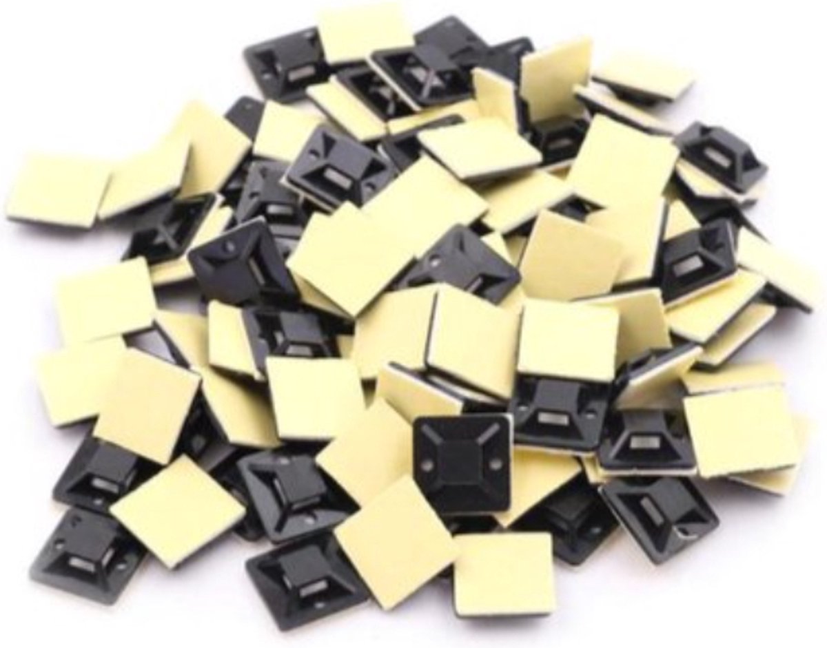 Self-Adhesive Saddles | Cable Base for Cable Ties | Cable Ties | Base | 50 Pieces | 20x20mm V1189-WXFBOL-64-1