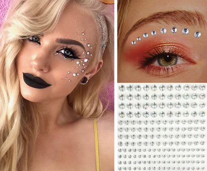 Diamond Face - Glitter makeup stickers in 4 sizes - 100 pieces V1189-WXFBOL-71-1