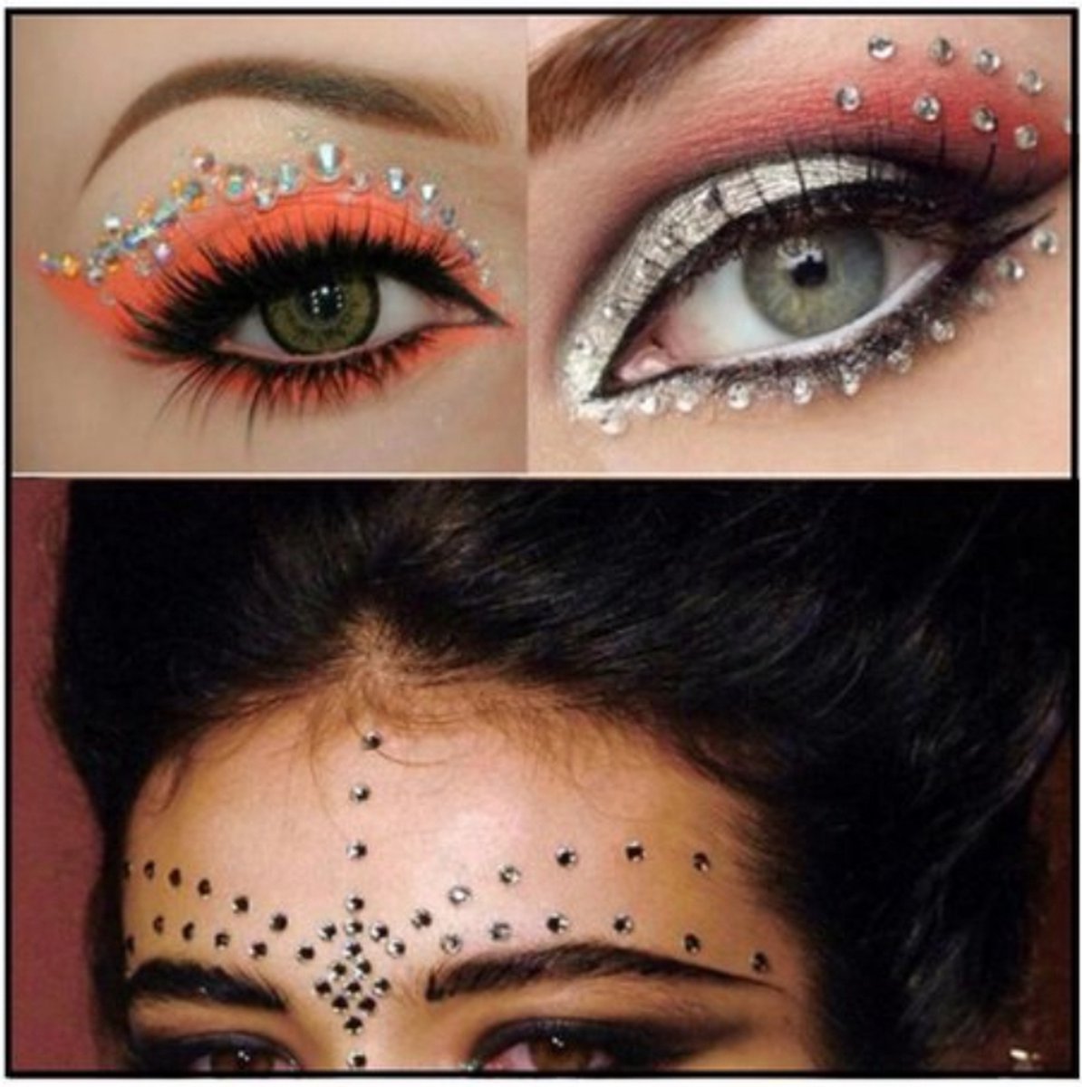 Diamond Face - Glitter makeup stickers in 4 sizes - 100 pieces V1189-WXFBOL-71-1