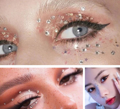 Diamond Face - Glitter makeup stickers in 4 sizes - 100 pieces V1189-WXFBOL-71-1