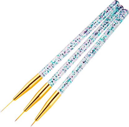 Nail Art Pens Set of 3 | Nail Brushes | GOLD V1189-WXFBOL-73-1