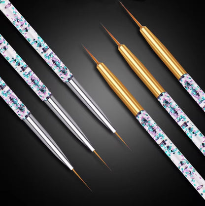 Nail Art Pens Set of 3 | Nail Brushes | GOLD V1189-WXFBOL-73-1