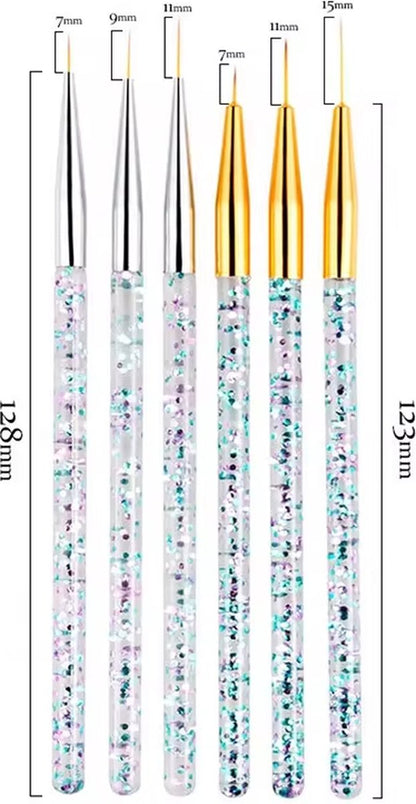 Nail Art Pens Set of 3 | Nail Brushes | GOLD V1189-WXFBOL-73-1