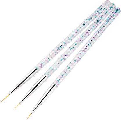 Nail Art Pens Set of 3 | Nail Brushes | silver V1189-WXFBOL-73-2