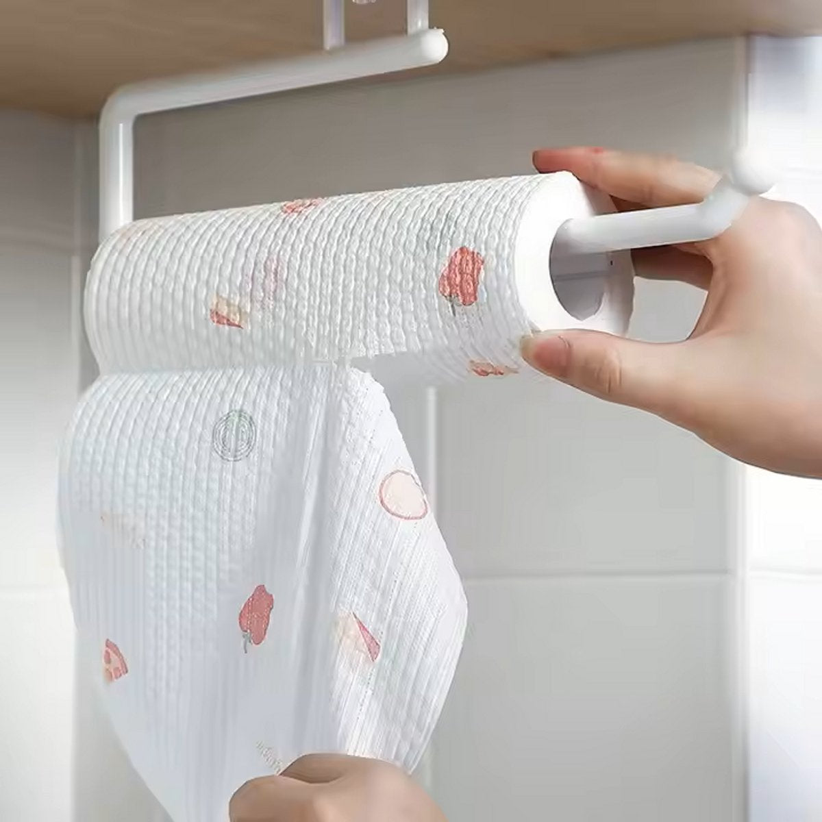 Kitchen Roll Hanger | Kitchen Roll Holder | Kitchen Roll Holder | Foil Holder | Self-Adhesive | White V1189-WXFBOL-75-1