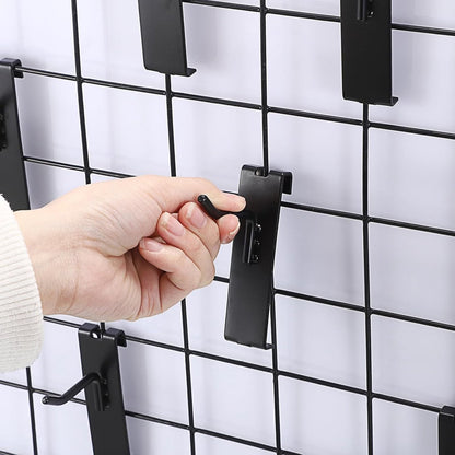 Gridwall Hooks 30 Pieces - 10/15/20cm - Iron - Black - Commercial Quality - Grid Wall Panels Accessory - V1189-WXFBOL-8-1
