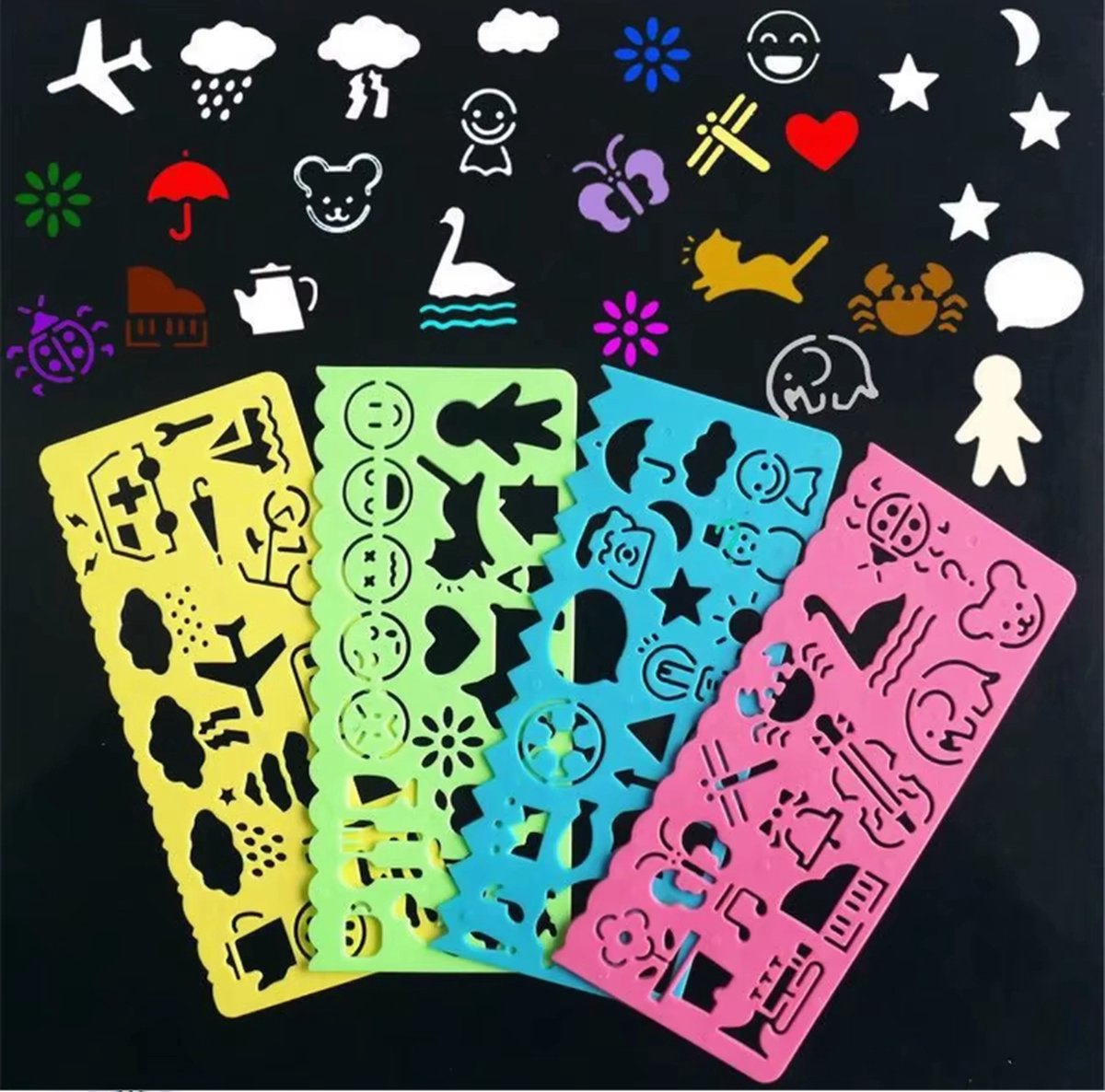 Drawing Templates | Stencil | Drawing Template | Set of 4 V1189-WXFBOL-80-1