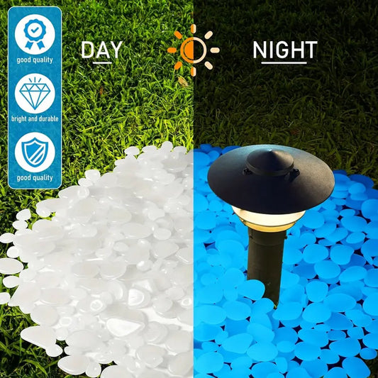 100x! Glow In The Dark Stones | Decorative Stones | Aquarium Pebbles | Garden Stones | Blue V1189-WXFBOL-94-1