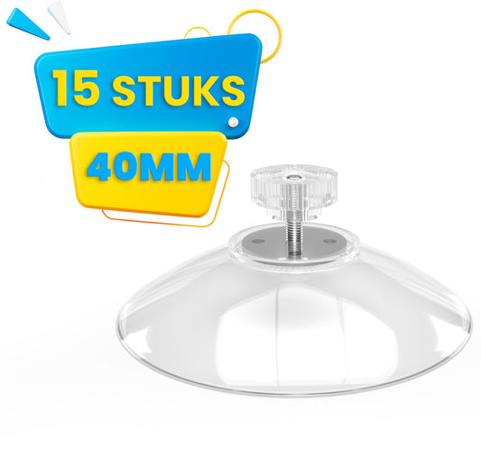 Brute Strength - 15 x Threaded Suction Cup - 40MM M4x10 - Suction cup with hook alternative to window film - V1189-WXFBOL-96-1