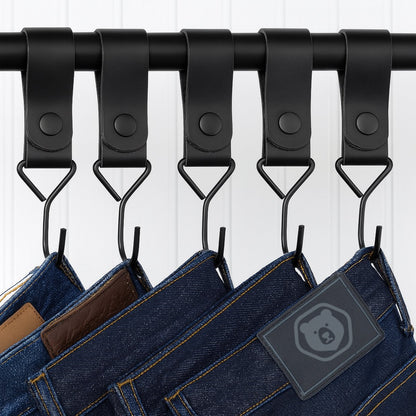 Brute Strength - Multifunctional Hook with Leather Loop - Cognac - 4 pieces - Coat Hook - Camping Hook - V1189-WXFBOL-97-14