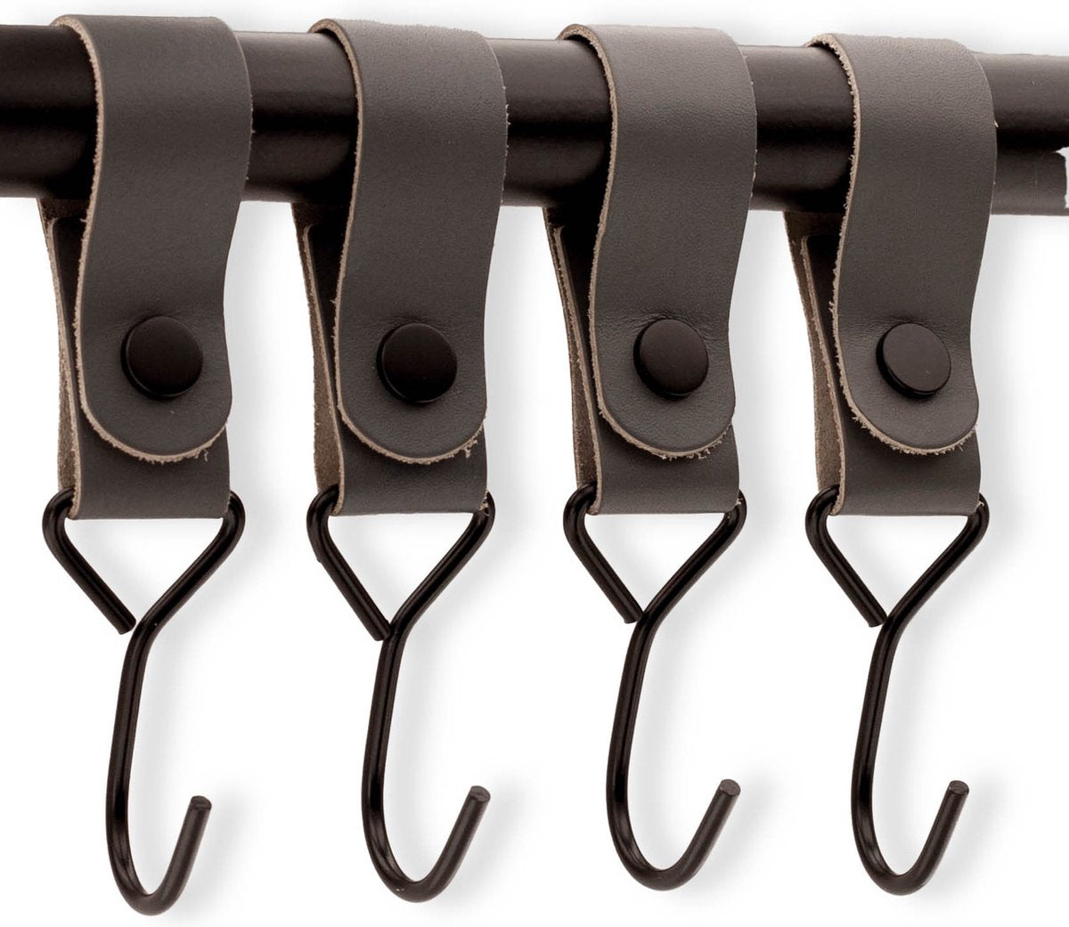 Brute Strength - Multifunctional Hook with Leather Loop - Cognac - 4 pieces - Coat Hook - Camping Hook - V1189-WXFBOL-97-7