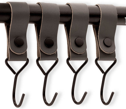 Brute Strength - Multifunctional Hook with Leather Loop - Cognac - 4 pieces - Coat Hook - Camping Hook - V1189-WXFBOL-97-7