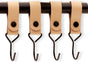 Brute Strength - Multifunctional Hook with Leather Loop - Cognac - 4 pieces - Coat Hook - Camping Hook - V1189-WXFBOL-97-9