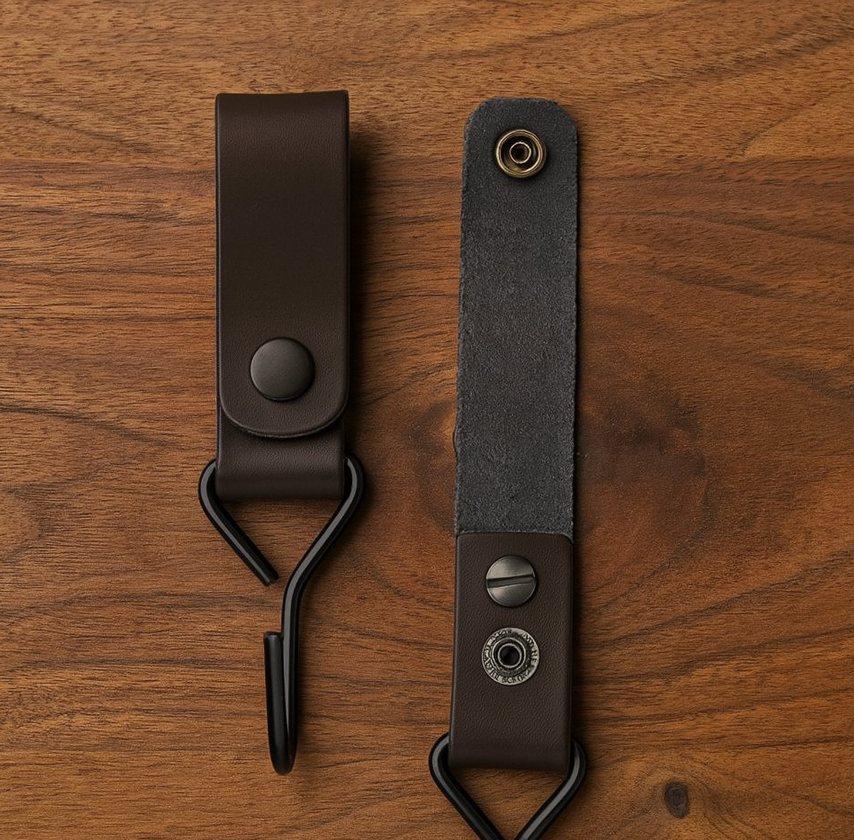 Brute Strength - Multifunctional Hook with Leather Loop - Cognac - 4 pieces - Coat Hook - Camping Hook - V1189-WXFBOL-97-9