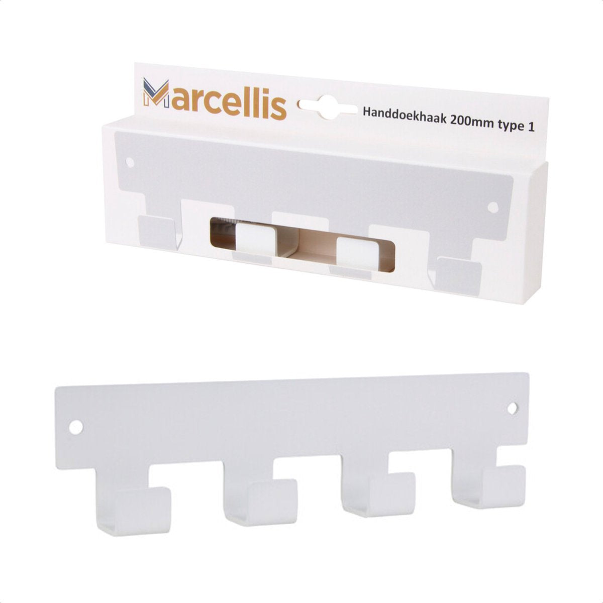 Marcellis - 1x Industrial towel hook - towel holder - hanging hook - 4 hooks - stainless steel V1189-WXFBOL-98-3