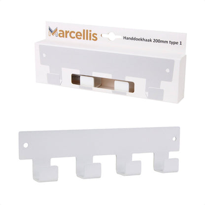 Marcellis - 1x Industrial towel hook - towel holder - hanging hook - 4 hooks - stainless steel V1189-WXFBOL-98-3