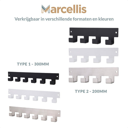 Marcellis - 1x Industrial towel hook - towel holder - hanging hook - 4 hooks - stainless steel V1189-WXFBOL-98-3