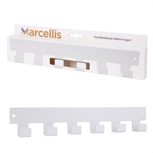 Marcellis - 1x Industrial towel hook - towel holder - hanging hook - 6 hooks - stainless steel V1189-WXFBOL-98-4