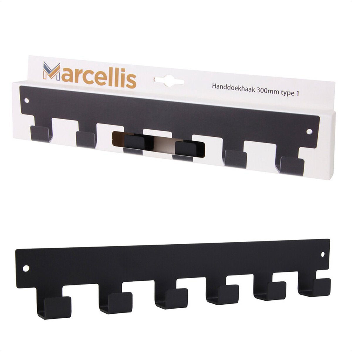 Marcellis - 1x Industrial towel hook - towel holder - hanging hook - 6 hooks - stainless steel V1189-WXFBOL-98-6