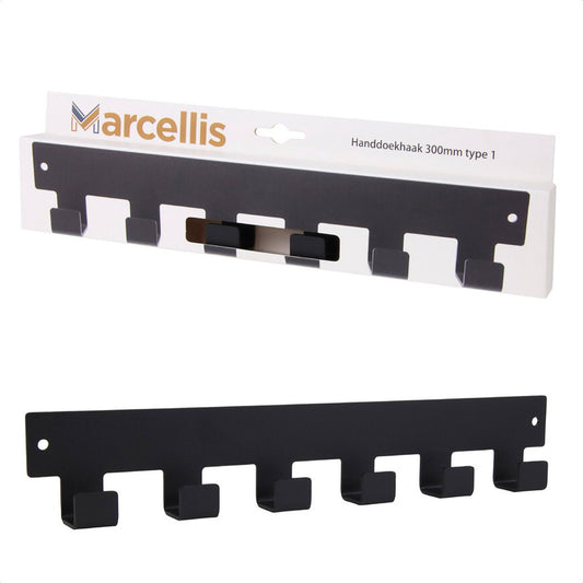 Marcellis - 1x Industrial towel hook - towel holder - hanging hook - 6 hooks - stainless steel V1189-WXFBOL-98-6