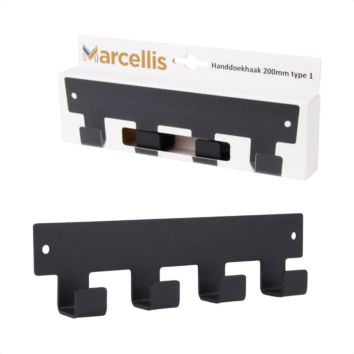 Marcellis - 1x Industrial towel hook - towel holder - hanging hook - 6 hooks - stainless steel V1189-WXFBOL-98-6