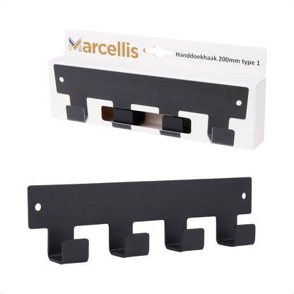 Marcellis - 1x Industrial towel hook - towel holder - hanging hook - 6 hooks - stainless steel V1189-WXFBOL-98-6