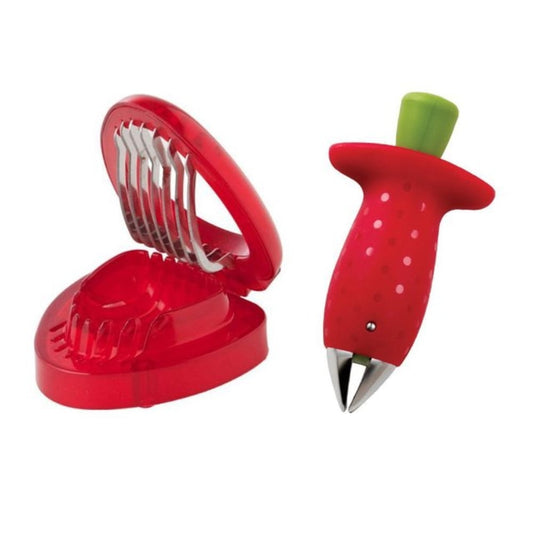 PEACNNG 2pcs Set Kitchen Fruit Gadget Tools Strawberry Slicer Cutter Strawberry Corer Strawberry Huller Leaf V1189-WXFWAL-20260319-00013
