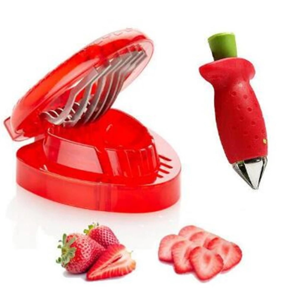PEACNNG 2pcs Set Kitchen Fruit Gadget Tools Strawberry Slicer Cutter Strawberry Corer Strawberry Huller Leaf V1189-WXFWAL-20260319-00013
