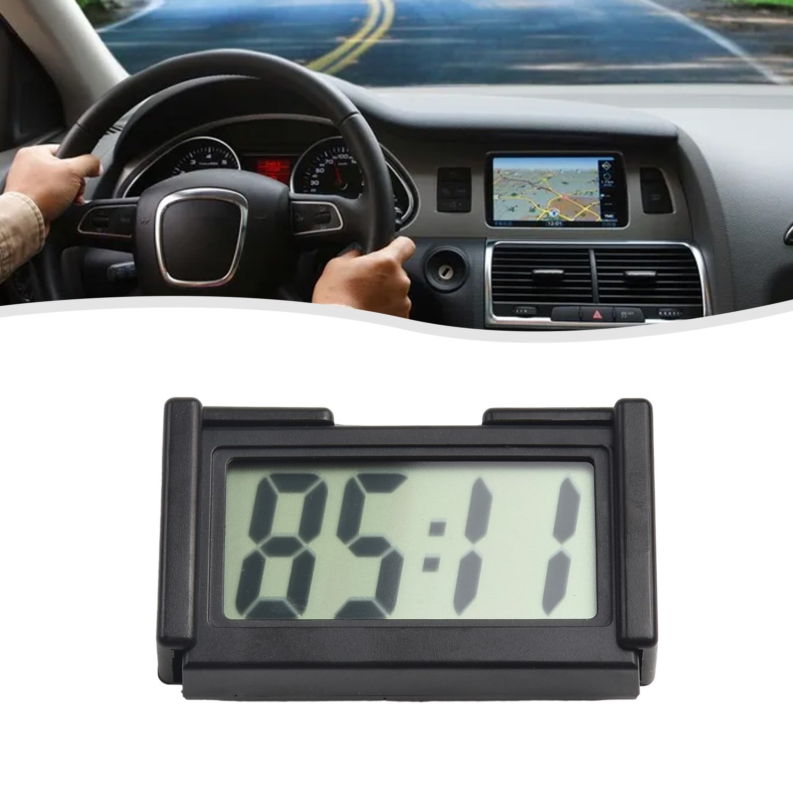 Car Dashboard Digital Clock - Vehicle Adhesive Clock with LCD Display Time V1189-WXFWAL-20260319-00022