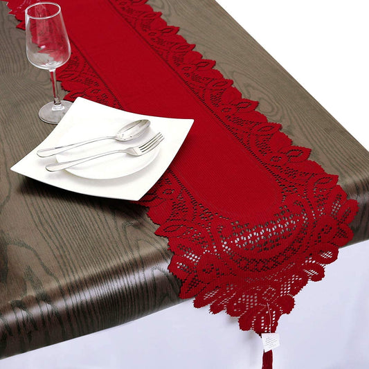 Lace Table Runner Dresser Scarf Embroidered Table Runners with Exquisite Flower Vintage Shabby Chic for V1189-WXFWAL-20260319-00023