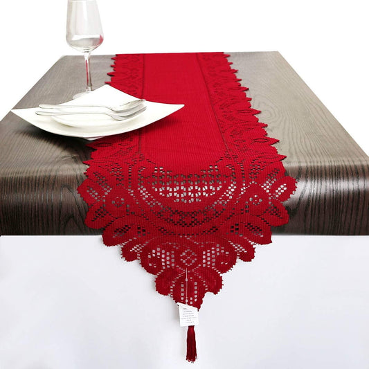 Lace Table Runner Dresser Scarf Embroidered Table Runners with Exquisite Flower Vintage Shabby Chic for V1189-WXFWAL-20260319-00023