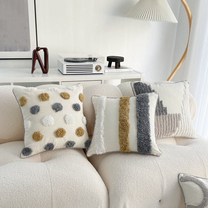 Walbest Boho Throw Pillow with Braided Rope Pattern And Tassels Soft Cotton Linen Textured Cushion for Sofa V1189-WXFWAL-20260319-00026