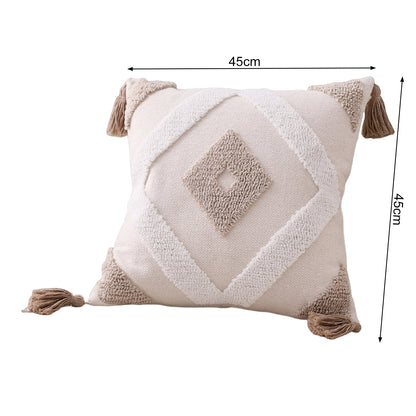Walbest Boho Throw Pillow with Braided Rope Pattern And Tassels Soft Cotton Linen Textured Cushion for Sofa V1189-WXFWAL-20260319-00026