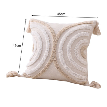 Walbest Boho Throw Pillow with Braided Rope Pattern And Tassels Soft Cotton Linen Textured Cushion for Sofa V1189-WXFWAL-20260319-00026