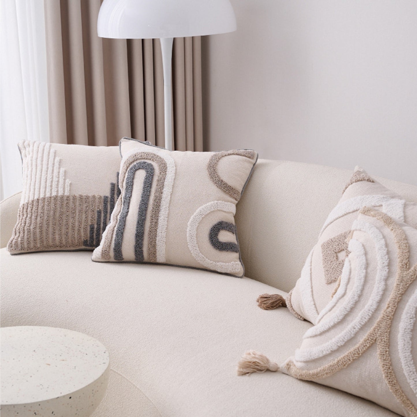 Walbest Boho Throw Pillow with Braided Rope Pattern And Tassels Soft Cotton Linen Textured Cushion for Sofa V1189-WXFWAL-20260319-00028