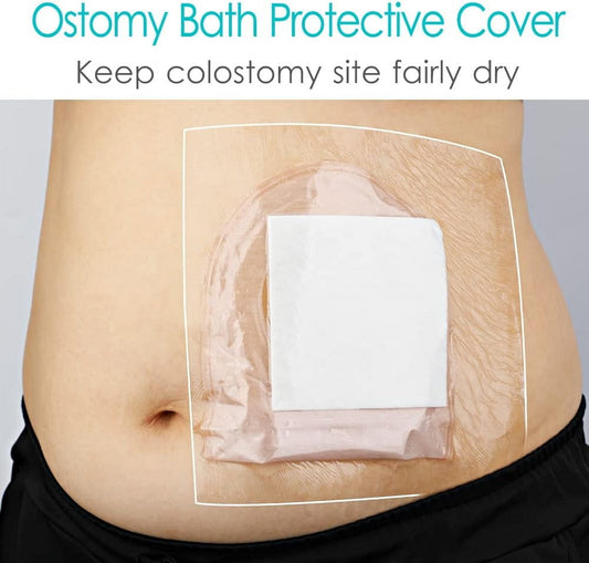 25 Pcs Waterproof Ostomy Shower Cover 8"x8" Stoma Bath Protector Shield Dressing Bandage for Colostomy Supply V1189-WXFWAL-20260319-00030