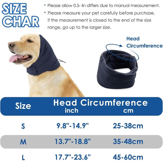 Tingzi Dog Calming Hoodie, No Flap Ear Wraps for Dogs Anxiety Relief, Dog Ear Muffs Noise Protection for V1189-WXFWAL-20260319-00069