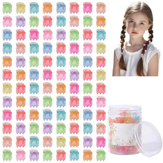 Cute Tiny Hair Clips,Colorful Hair Clips,Mini Glitter Hair Clips,Plastic Claw Clip,Crystal Hair V1189-WXFWAL-20260319-00071
