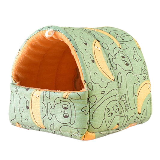 Yirtree Cartoon Pattern Guinea Pig Cave House Bed, Rabbit Squirrel Chinchilla Hamster Hedgehog Nest Hideout, V1189-WXFWAL-20260319-00086