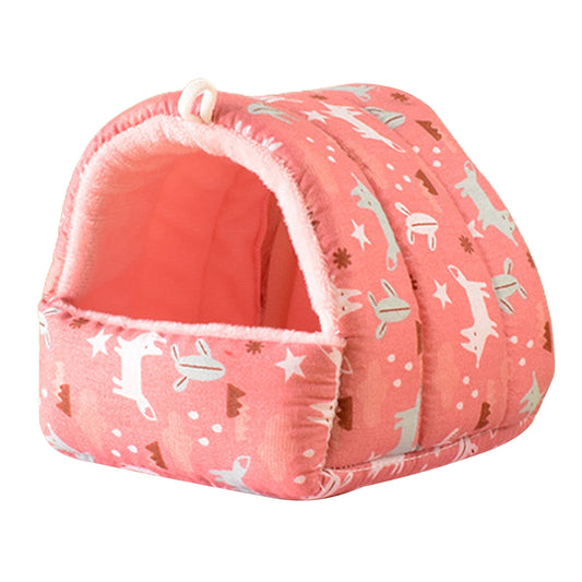 Yirtree Cartoon Pattern Guinea Pig Cave House Bed, Rabbit Squirrel Chinchilla Hamster Hedgehog Nest Hideout, V1189-WXFWAL-20260319-00088