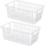 2Pcs Wire Storage Baskets,Metal Storage Basket for Organizing,White Wire Storage Freezer Baskets for V1189-WXFWAL-20260319-00102