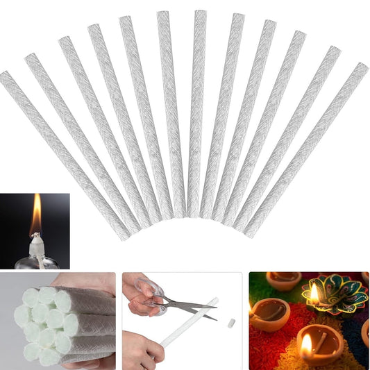 QZS 12 Pcs Replacement Torches Wicks, Long Life Fiberglass Replacement Wicks, Wicks for DIY Bottles Oil Lamp, V1189-WXFWAL-20260319-00109