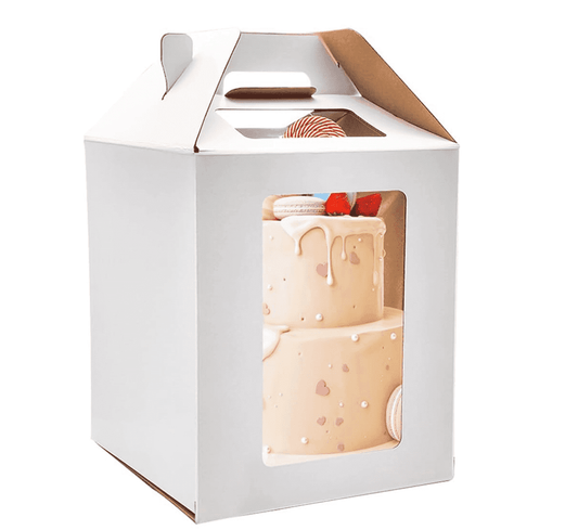 Large Tall Cake Boxes,Disposable Layer Tall Cake Carrier with Window,White Cake Packaging Box,Portable Cake V1189-WXFWAL-20260319-00115