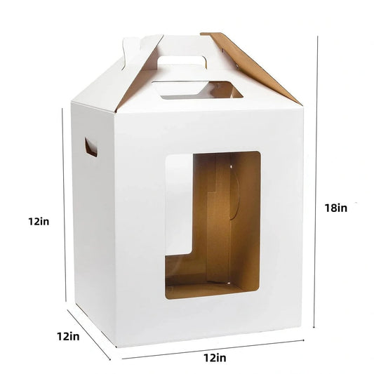 Large Tall Cake Boxes,Disposable Layer Tall Cake Carrier with Window,White Cake Packaging Box,Portable Cake V1189-WXFWAL-20260319-00115