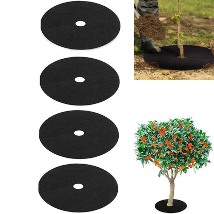 Tutuviw Non Woven Tree Ring, 24.4 inches Round Tree Base Weed Barrier Fabric Cover, Degradable and Reusable V1189-WXFWAL-20260319-00120