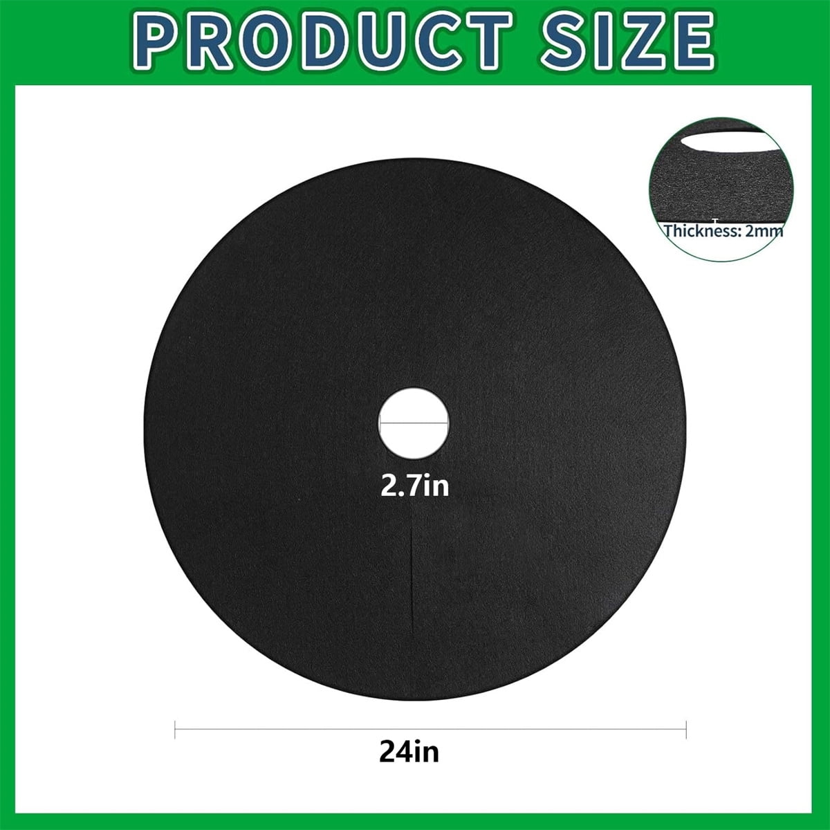 Tutuviw Non Woven Tree Ring, 24.4 inches Round Tree Base Weed Barrier Fabric Cover, Degradable and Reusable V1189-WXFWAL-20260319-00120
